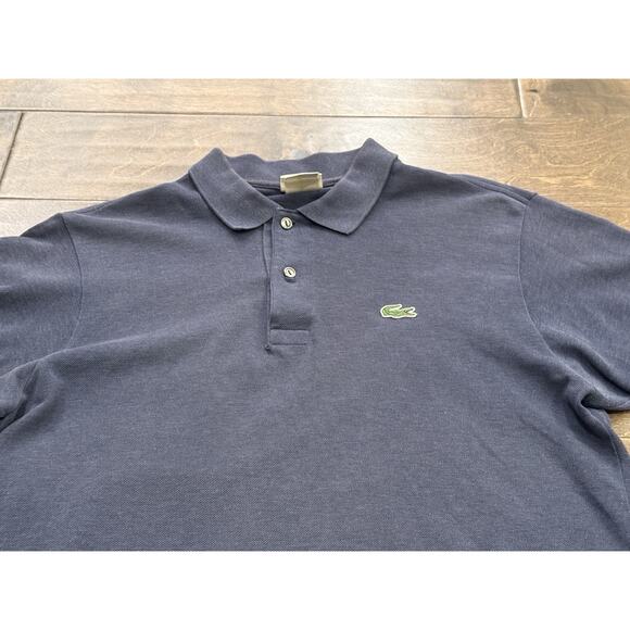Lacoste Mens Blue 1/4 Button Polo Crocodile Logo Classic Fit T-Shirt Size 4 - Picture 4 of 8